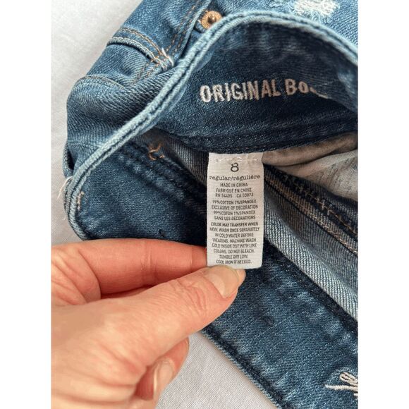 Women's American Eagle Stretch Bootcut, Ripped Jeans, Size 8, Medium Wash, - Picture 7 of 8